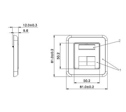 Roline 25.16.8398 Faceplate for Flush Mount Wall Jack, white
