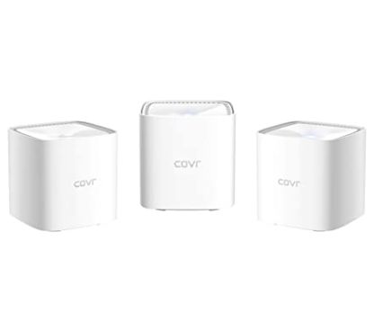 D-Link COVR-X1863 AX1800 Dual-Band Whole Home Mesh Wi-Fi 6 System (3-Pack) - 1 Gigabit LAN ports and 1 Gigabit WAN port - Expand