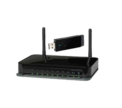Netgear DGNB2200-100PES KIT Modem Router ADSL2+. Incluye tarjeta Wireless 11n, todo en la misma caja. DGN2200 + WNA3100