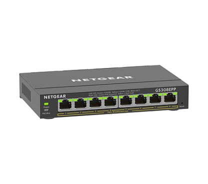 Netgear GS308EPP-100PES NETGEAR 8-Port Gigabit Ethernet High-Power PoE+ Smart Managed Plus Switch 124W PoE budget