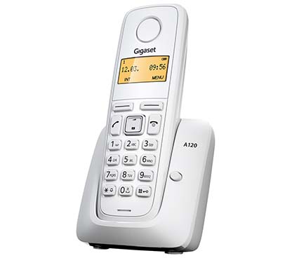 Gigaset Gigaset A120 blanco DECT GIGASET A120 TELF. INALáMB. 50 REG. 18/200H blanco